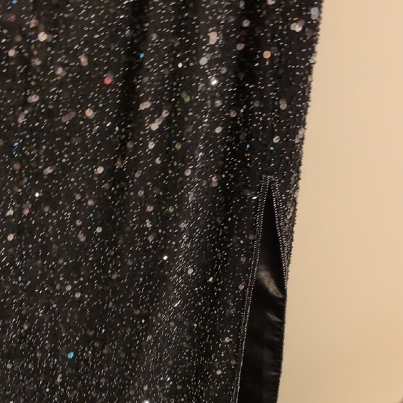 Scala Black Sequin Halter Gown - Picture 4 of 8